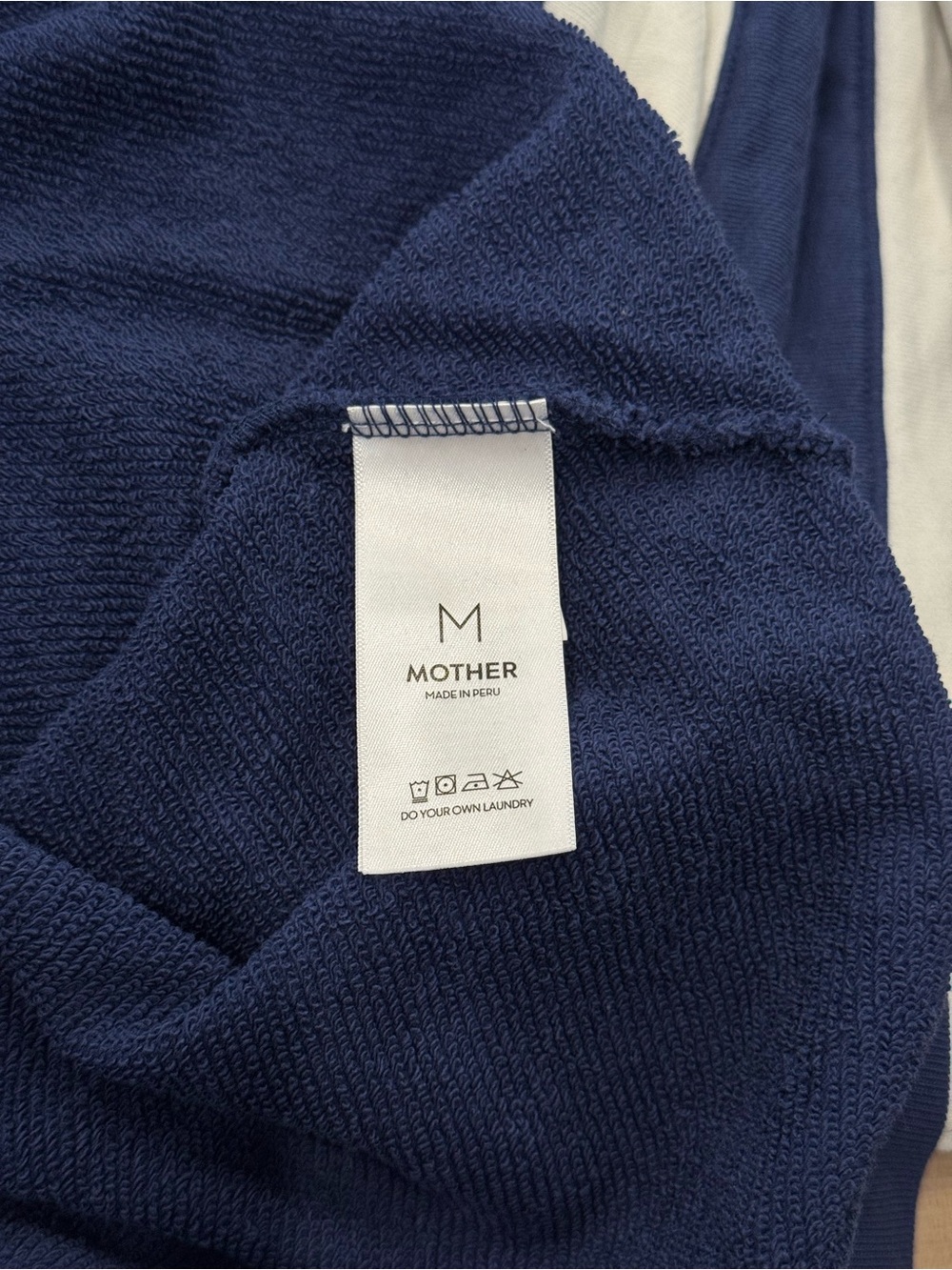MOTHER Navy Blue Sweatpants with White Side Panels - Picture 4 of 6
